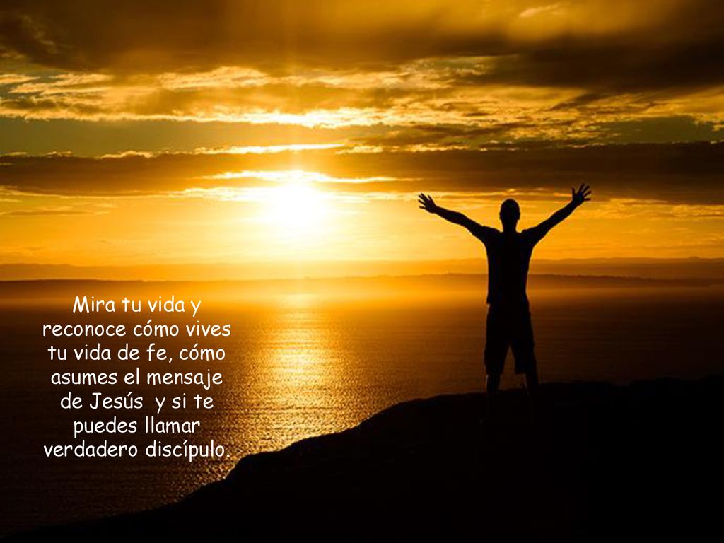 Mira tu vida y reconoce cómo vives tu vida de fe, cómo asumes el mensaje de Jesús y si te puedes llamar verdadero discípulo.