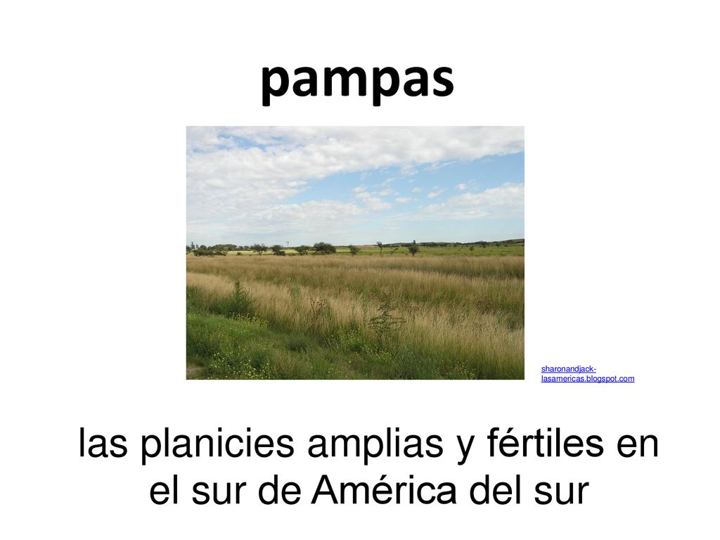 las planicies amplias y fértiles en el sur de América del sur