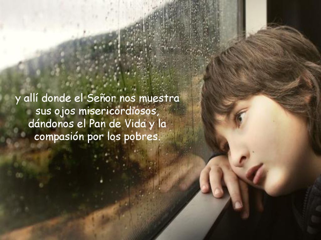 y allí donde el Señor nos muestra sus ojos misericordiosos, dándonos el Pan de Vida y la compasión por los pobres.