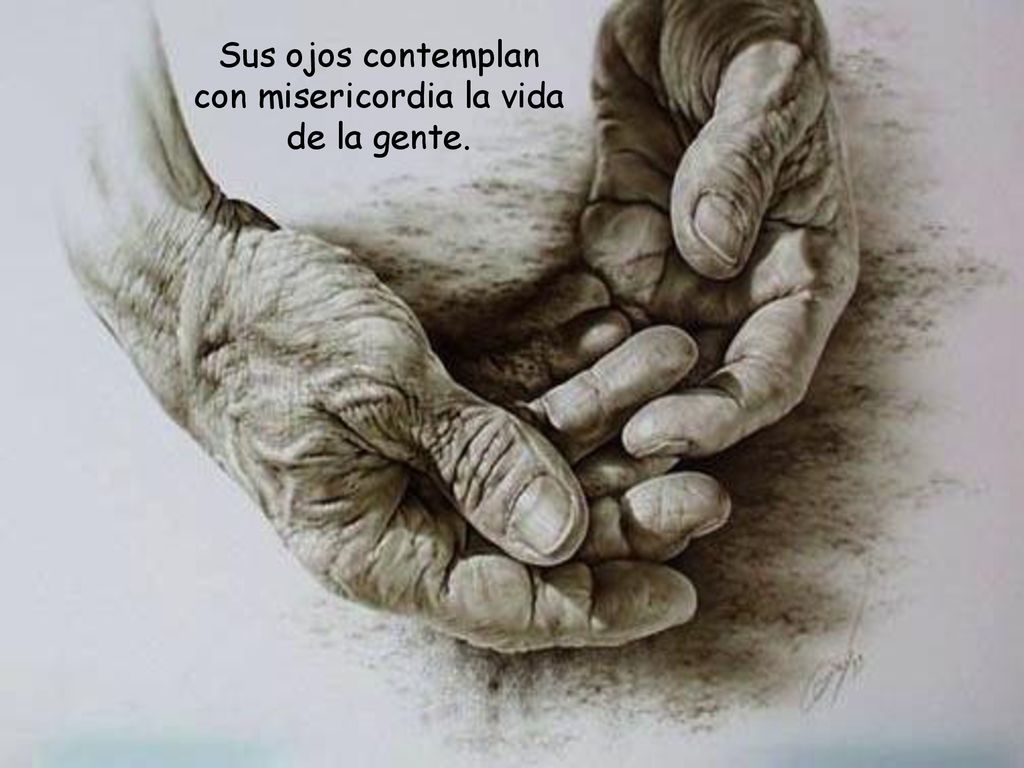 Sus ojos contemplan con misericordia la vida de la gente.