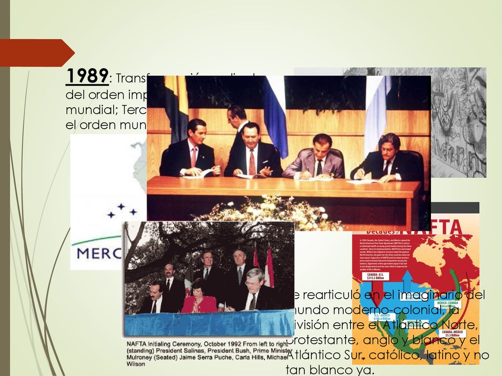 1989: Transformación radical del orden imperial-colonial mundial; Tercera degradación en el orden mundial.