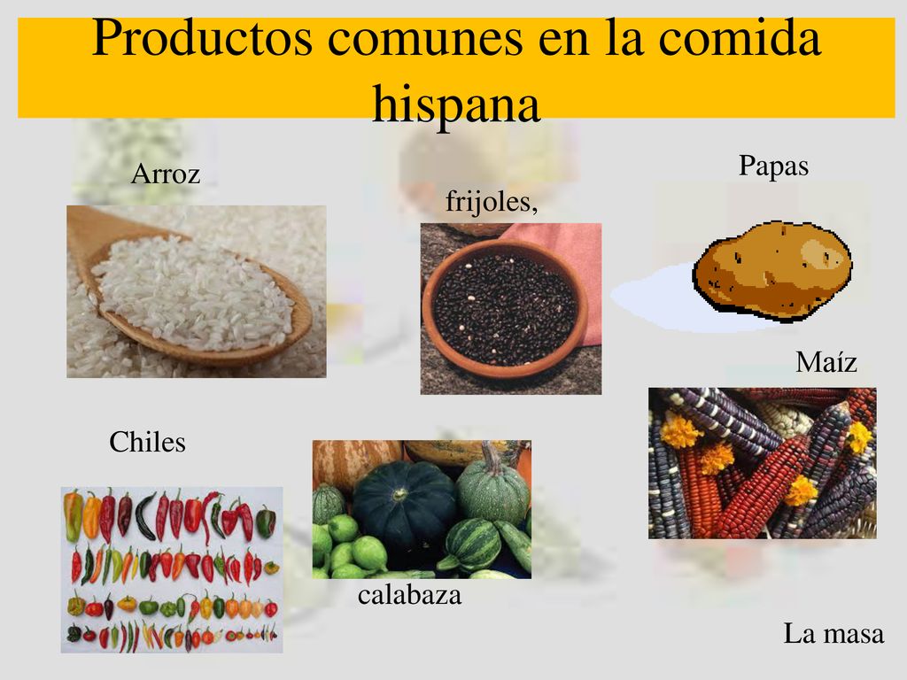 Productos comunes en la comida hispana