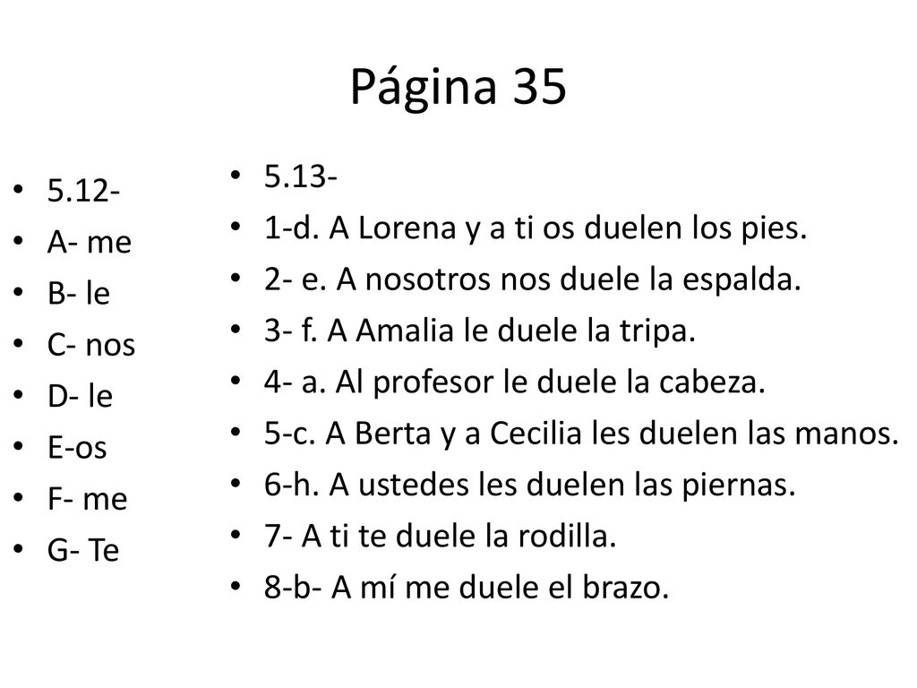 Página d. A Lorena y a ti os duelen los pies. A- me