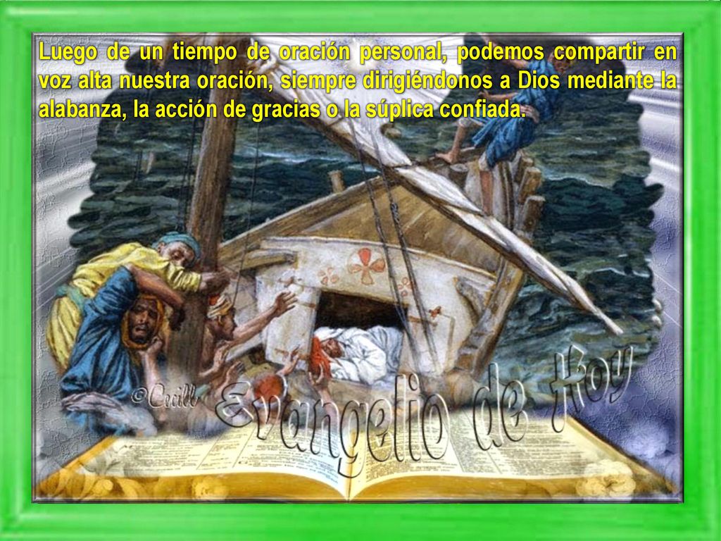 Luego de un tiempo de oración personal, podemos compartir en voz alta nuestra oración, siempre dirigiéndonos a Dios mediante la alabanza, la acción de gracias o la súplica confiada.