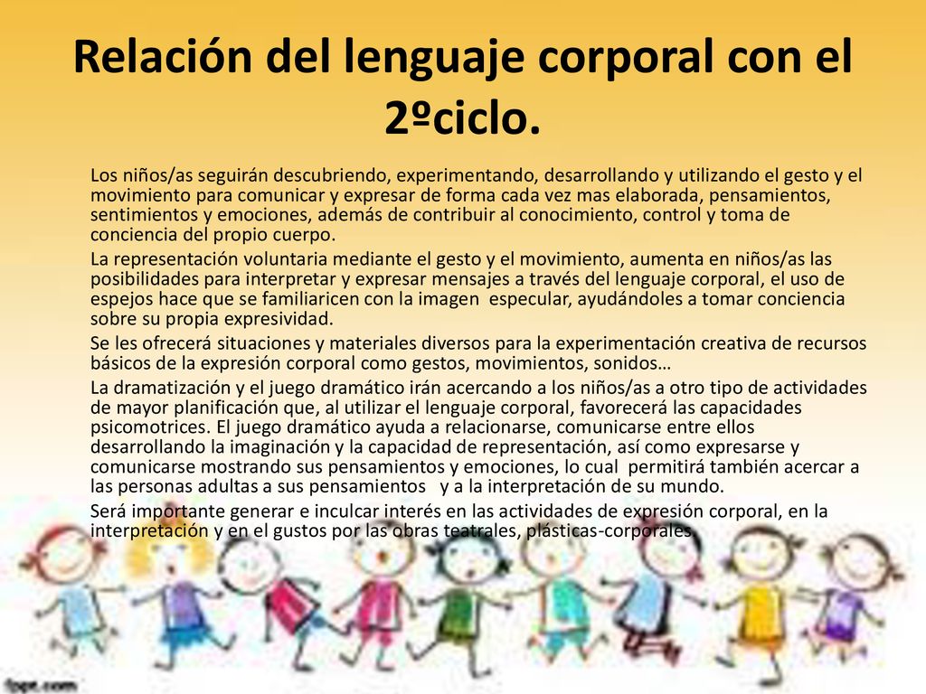Relación del lenguaje corporal con el 2ºciclo.