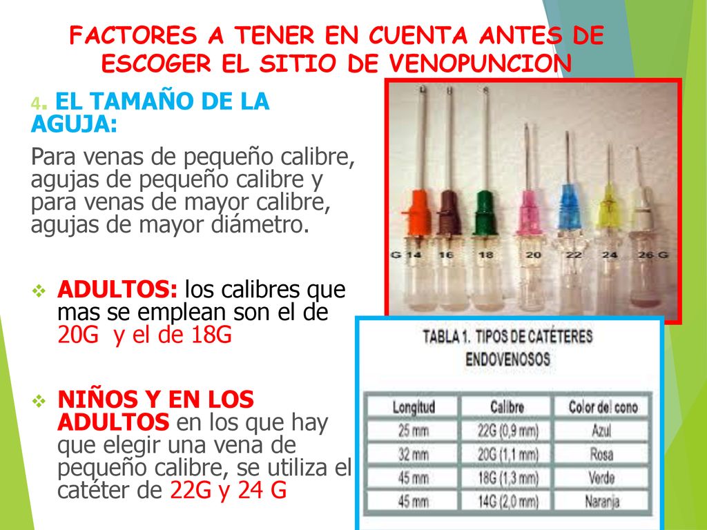 FACTORES A TENER EN CUENTA ANTES DE ESCOGER EL SITIO DE VENOPUNCION