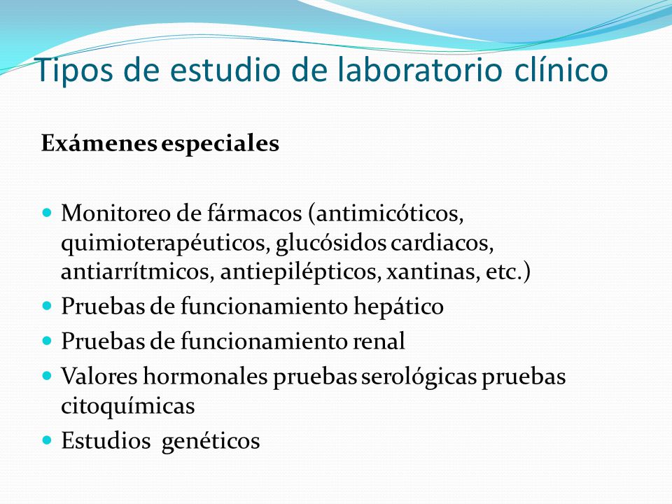 Tipos de estudio de laboratorio clínico
