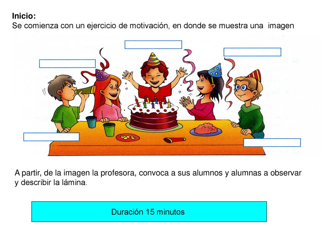 Inicio: Se comienza con un ejercicio de motivación, en donde se muestra una imagen.