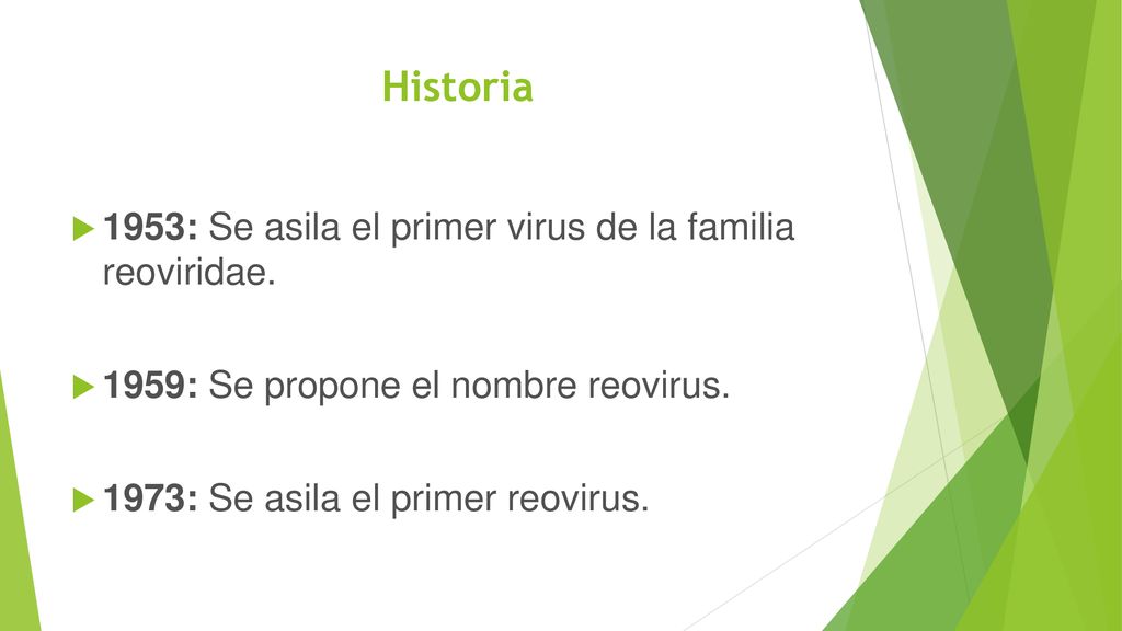 Historia 1953: Se asila el primer virus de la familia reoviridae.