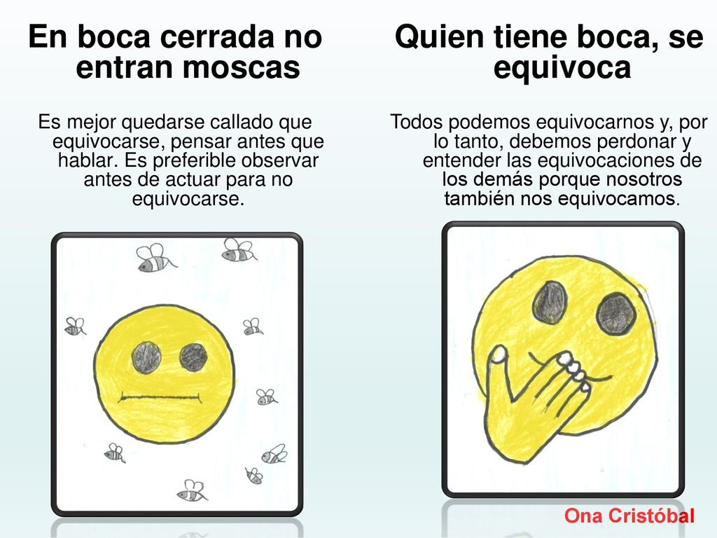 En boca cerrada no entran moscas Quien tiene boca, se equivoca