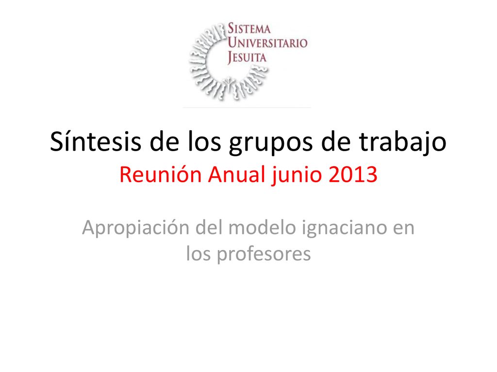 Síntesis de los grupos de trabajo Reunión Anual junio 2013