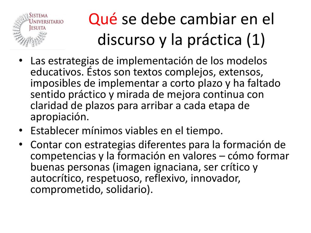Qué se debe cambiar en el discurso y la práctica (1)