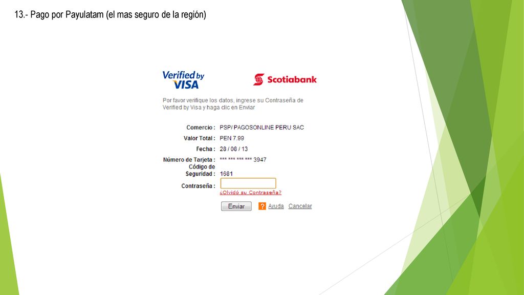 13.- Pago por Payulatam (el mas seguro de la región)