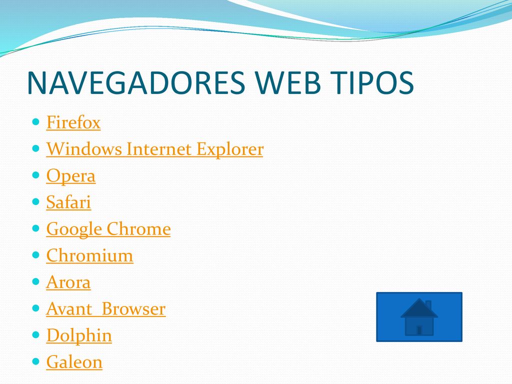 NAVEGADORES WEB TIPOS Firefox Windows Internet Explorer Opera Safari
