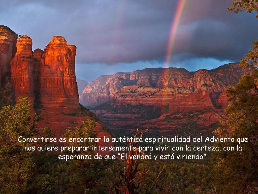 Convertirse es encontrar la auténtica espiritualidad del Adviento que nos quiere preparar intensamente para vivir con la certeza, con la esperanza de que El vendrá y está viniendo .