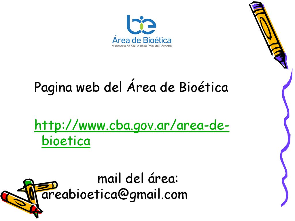 Pagina web del Área de Bioética   cba. gov