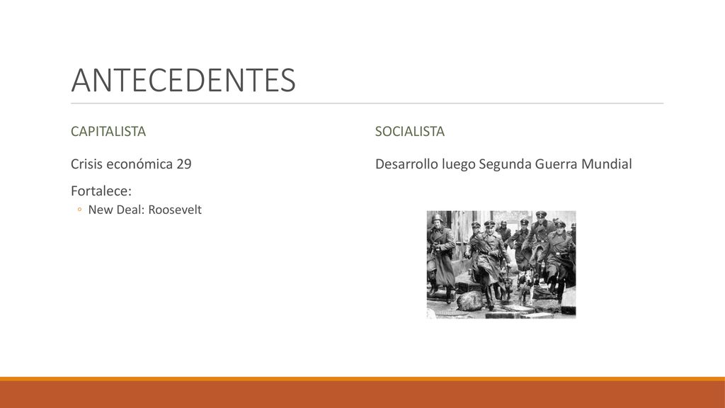 ANTECEDENTES CAPITALISTA SOCIALISTA Crisis económica 29 Fortalece: