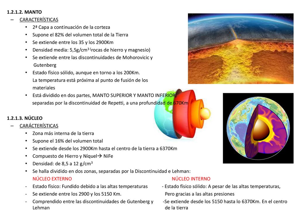 MANTO CARACTERÍSTICAS. 2ª Capa a continuación de la corteza. Supone el 82% del volumen total de la Tierra.