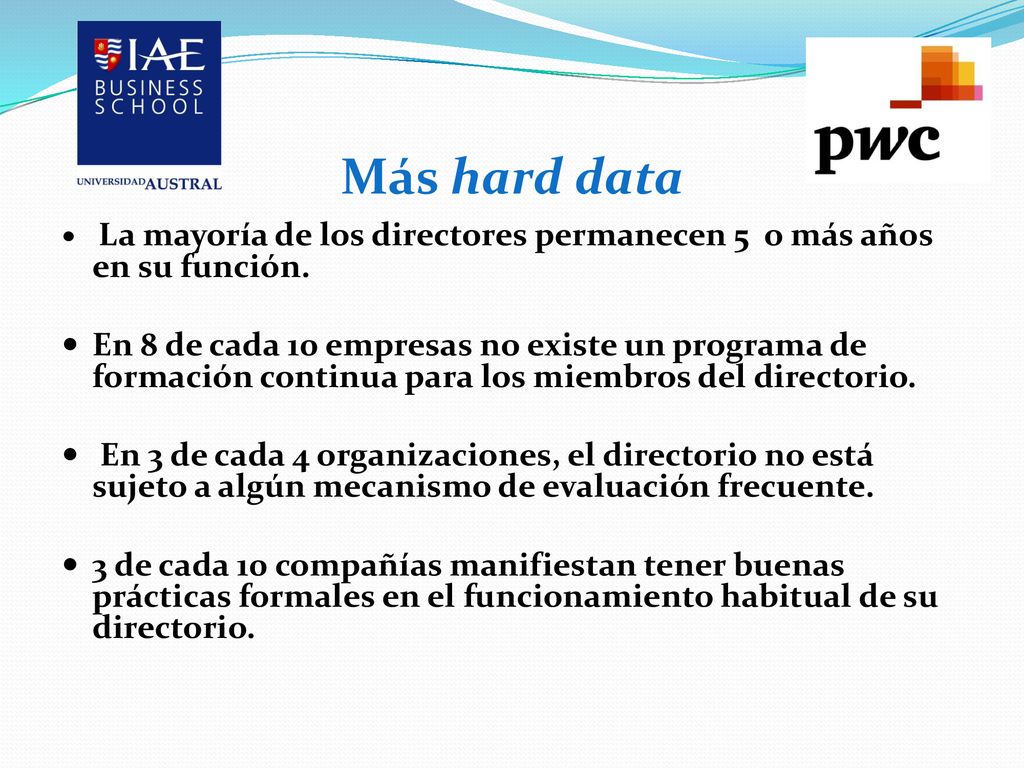 Más hard data La mayoría de los directores permanecen 5 o más años en su función.