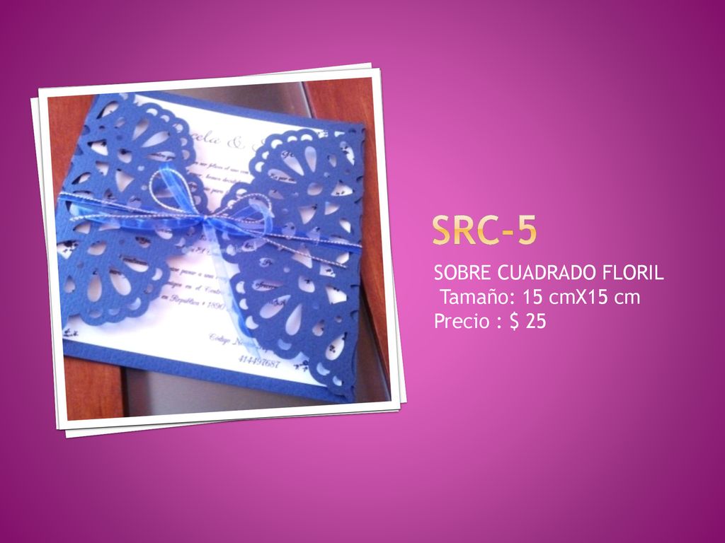 SRC-5 SOBRE CUADRADO FLORIL Tamaño: 15 cmX15 cm Precio : $ 25