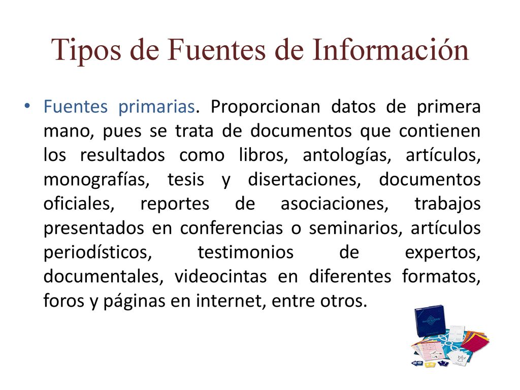 Tipos de Fuentes de Información
