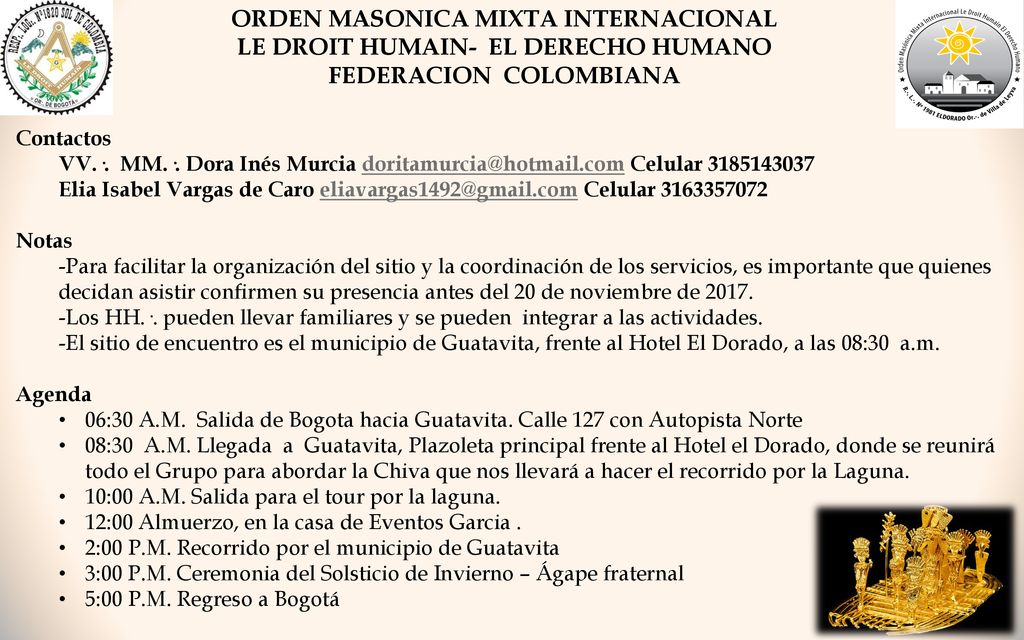 ORDEN MASONICA MIXTA INTERNACIONAL LE DROIT HUMAIN- EL DERECHO HUMANO
