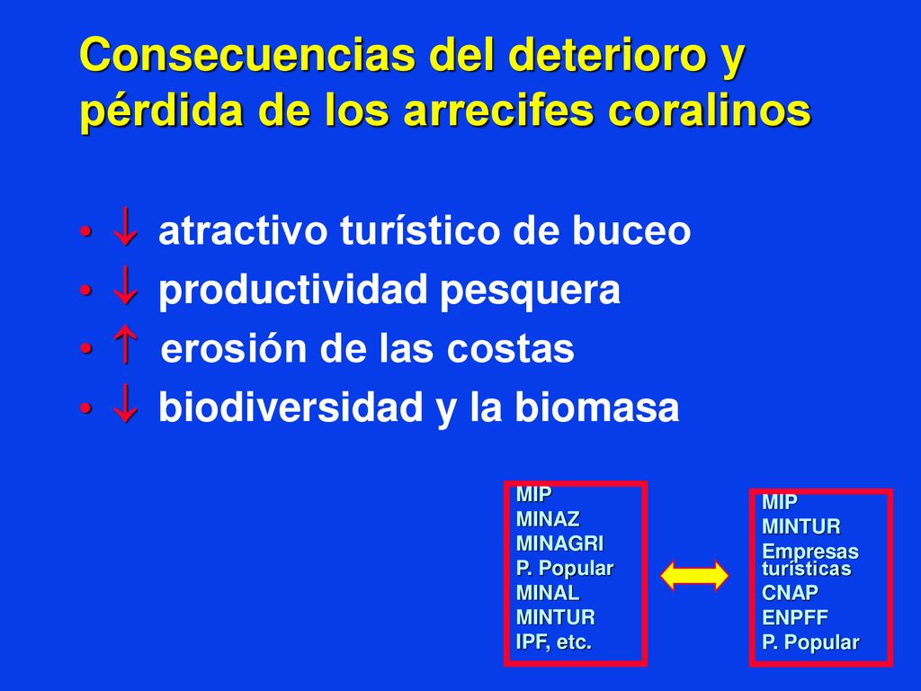 Consecuencias del deterioro y pérdida de los arrecifes coralinos