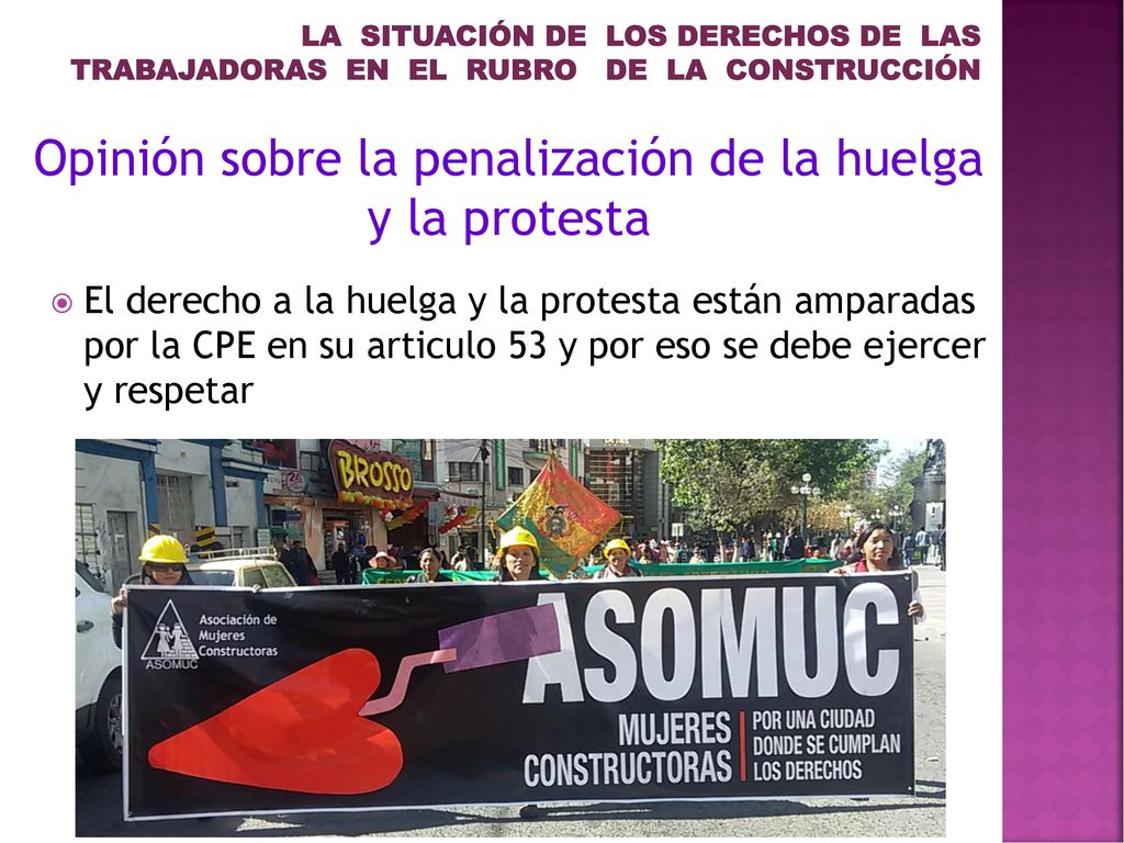 Opinión sobre la penalización de la huelga y la protesta