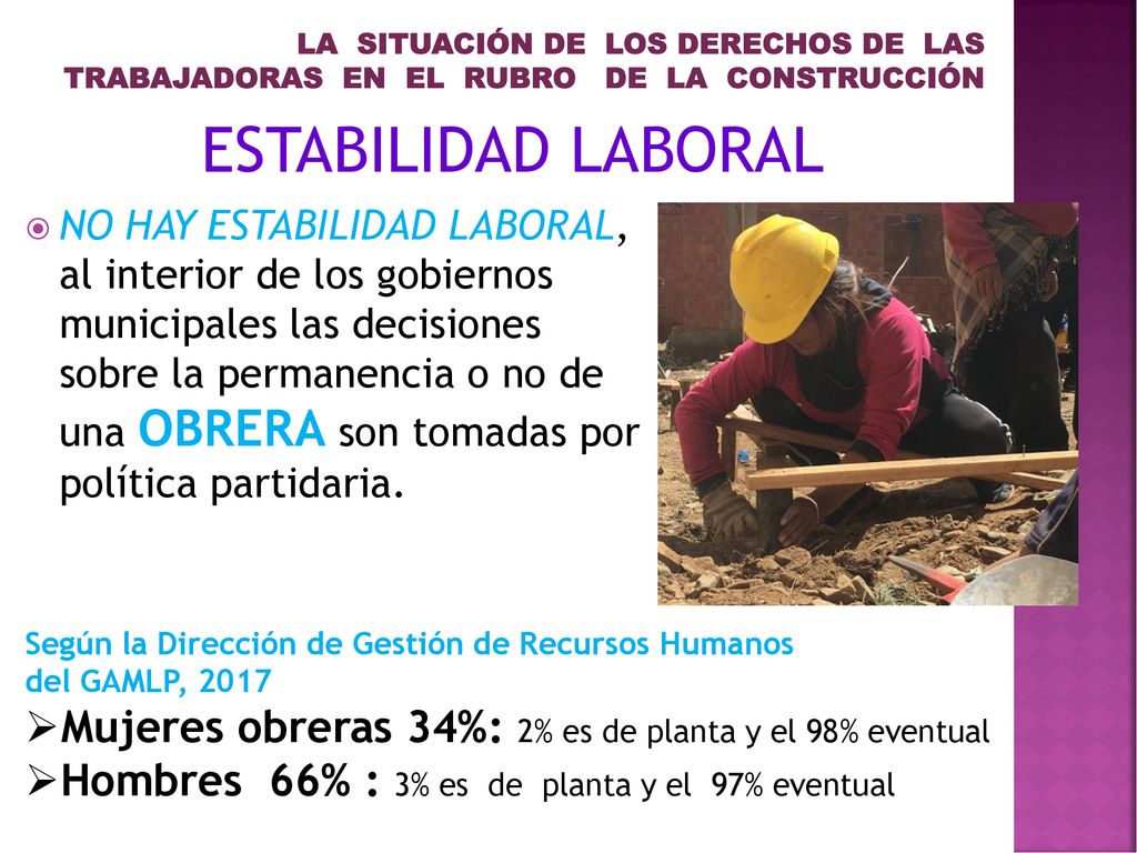 La situación de los derechos de las trabajadoras en el rubro de la construcción