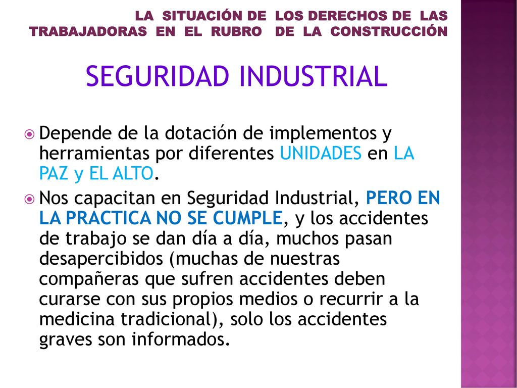 La situación de los derechos de las trabajadoras en el rubro de la construcción
