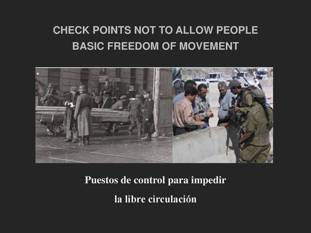 CHECK POINTS NOT TO ALLOW PEOPLE BASIC FREEDOM OF MOVEMENT