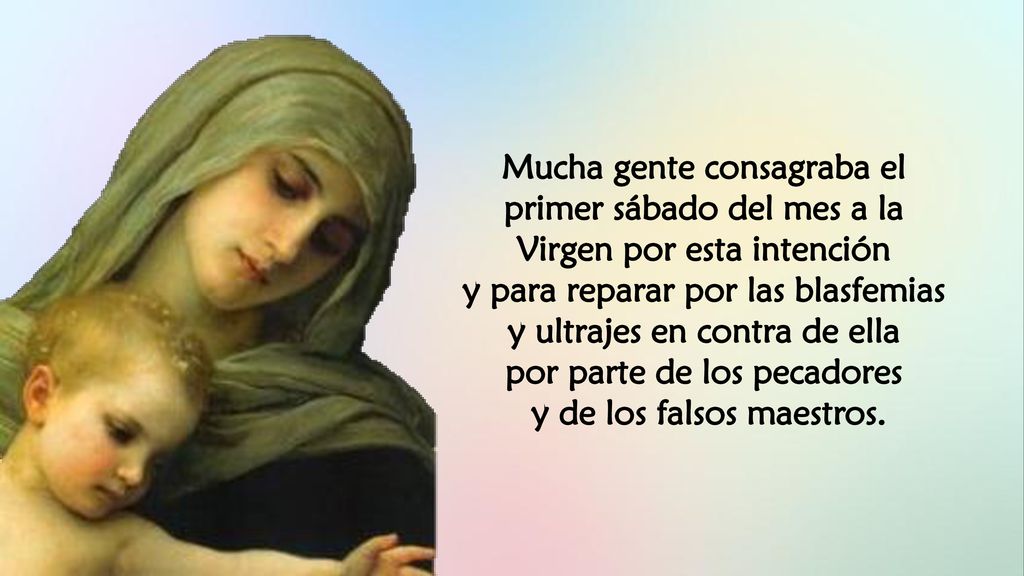 y para reparar por las blasfemias y ultrajes en contra de ella