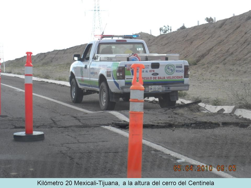 Kilómetro 20 Mexicali-Tijuana, a la altura del cerro del Centinela