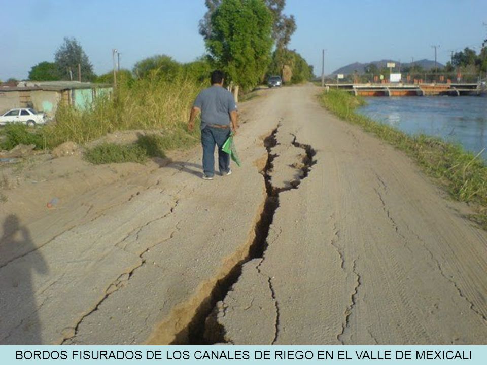BORDOS FISURADOS DE LOS CANALES DE RIEGO EN EL VALLE DE MEXICALI