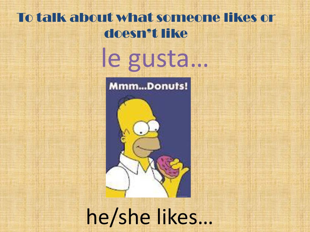 To talk about what someone likes or doesn’t like