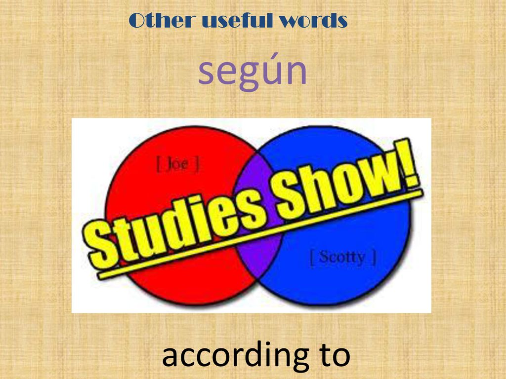 Other useful words según according to