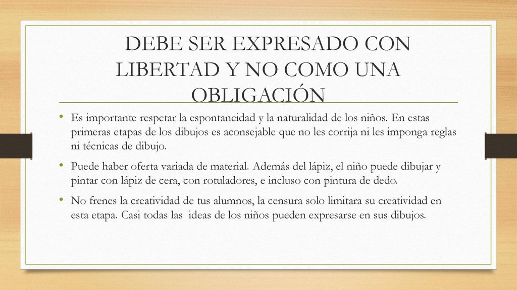 DEBE SER EXPRESADO CON LIBERTAD Y NO COMO UNA OBLIGACIÓN