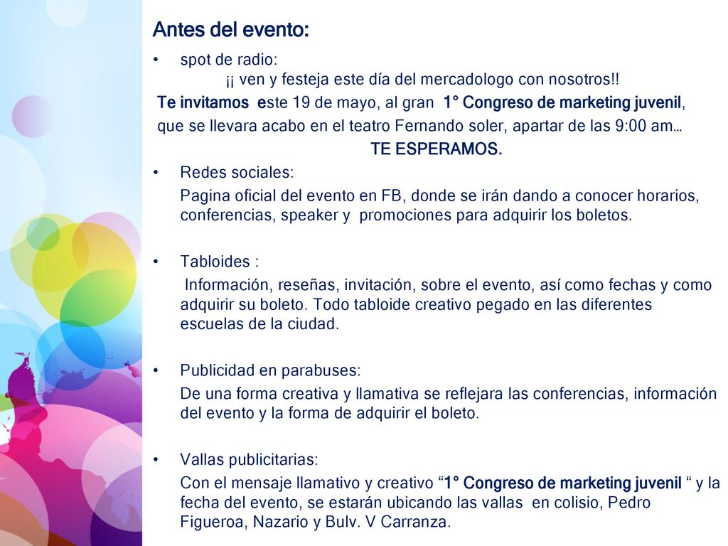 Antes del evento: spot de radio: ¡¡ ven y festeja este día del mercadologo con nosotros!!