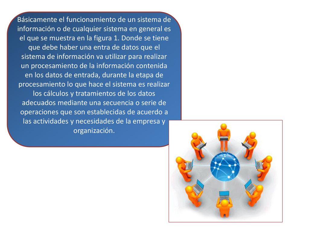 Básicamente el funcionamiento de un sistema de información o de cualquier sistema en general es el que se muestra en la figura 1.