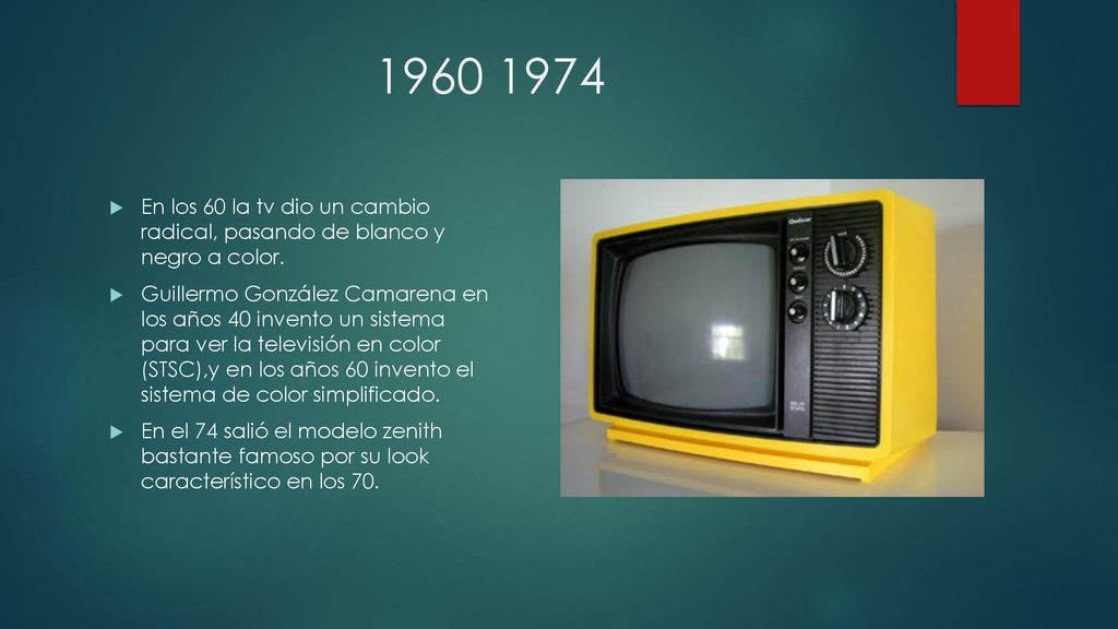 En los 60 la tv dio un cambio radical, pasando de blanco y negro a color.