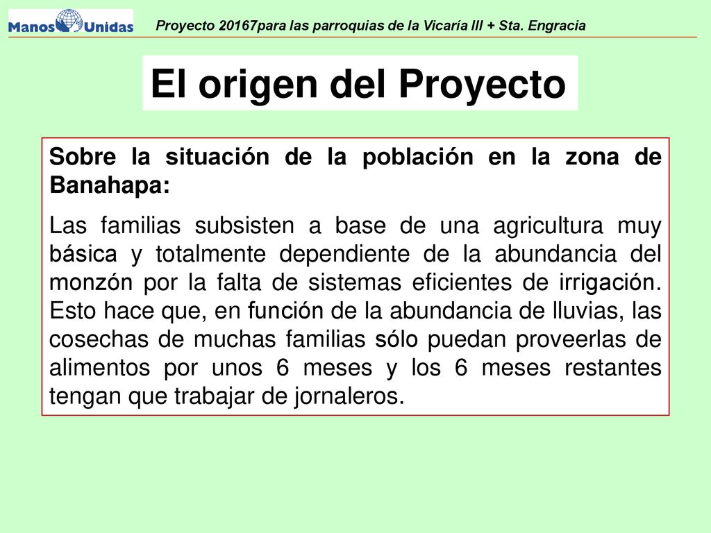 Proyecto 20167para las parroquias de la Vicaría III + Sta. Engracia
