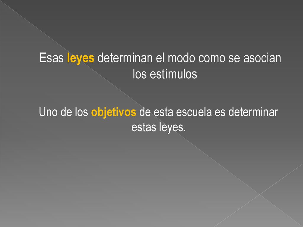 Esas leyes determinan el modo como se asocian los estímulos