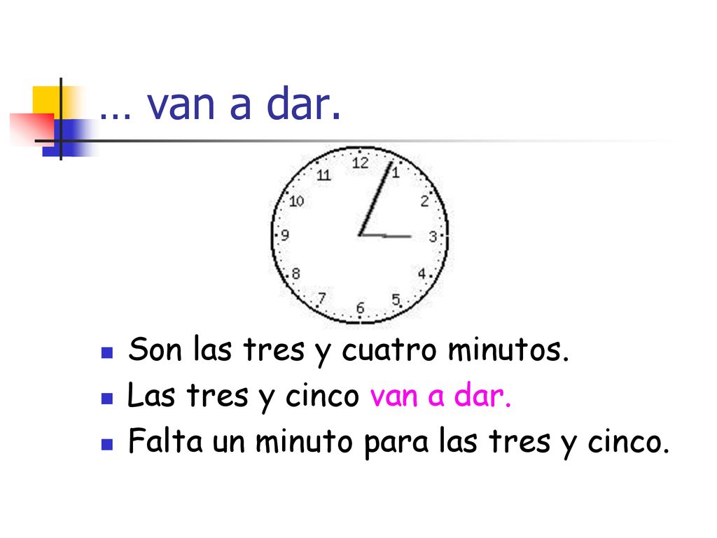 … van a dar. Son las tres y cuatro minutos.