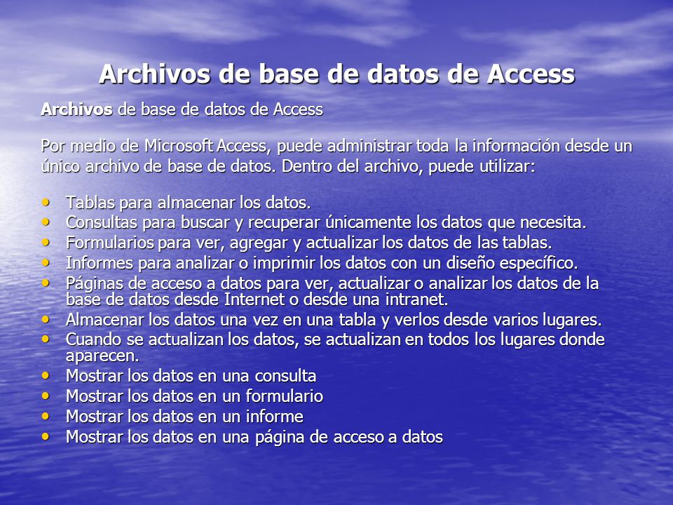 Archivos de base de datos de Access