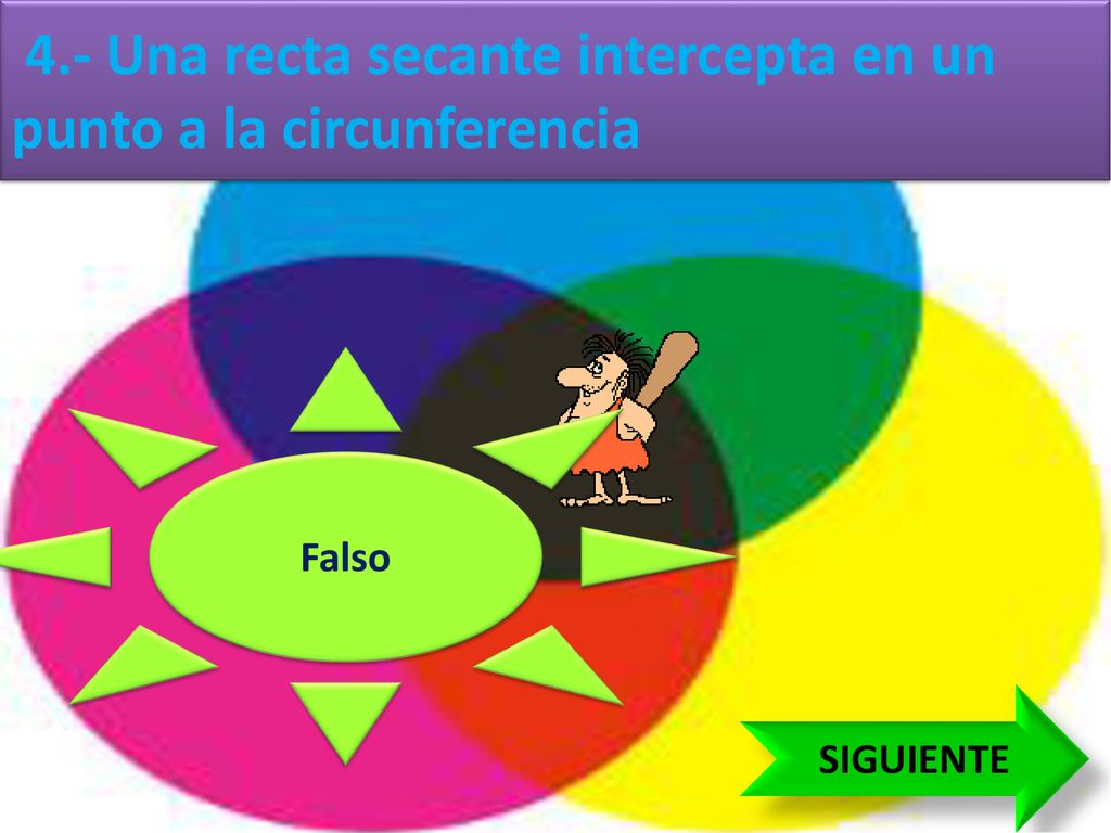 4.- Una recta secante intercepta en un punto a la circunferencia
