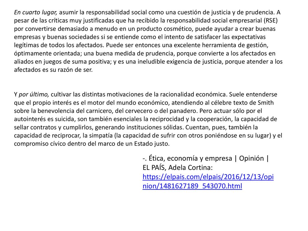 -. Ética, economía y empresa | Opinión | EL PAÍS, Adela Cortina: