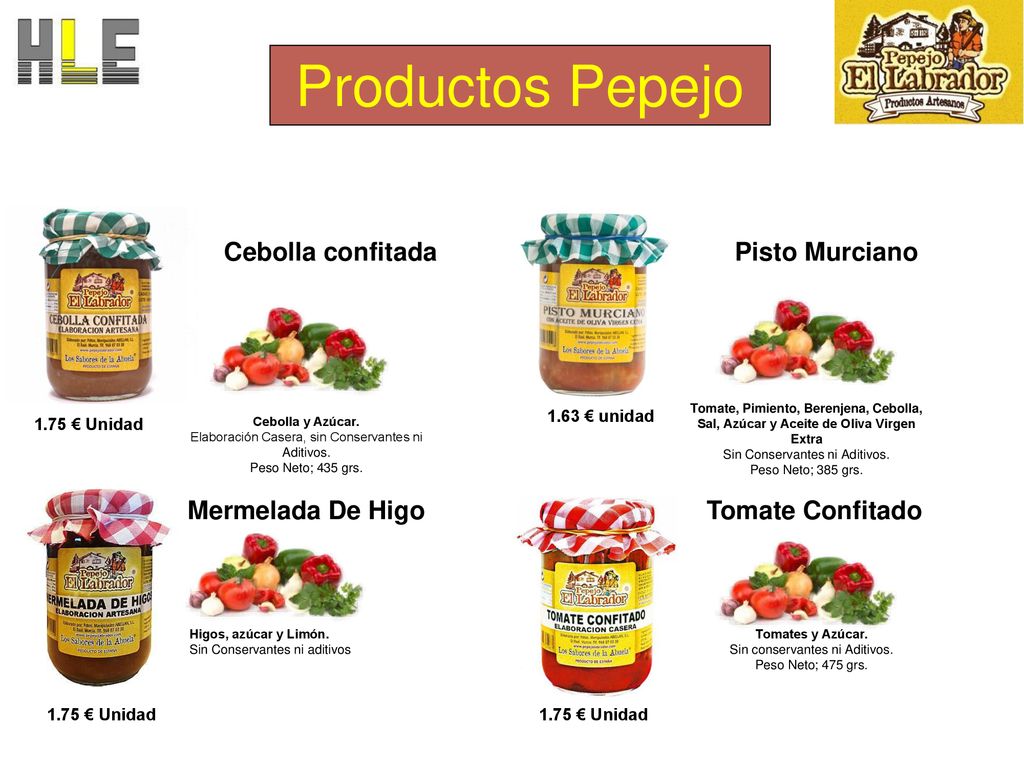 Productos Pepejo Cebolla confitada Pisto Murciano Mermelada De Higo