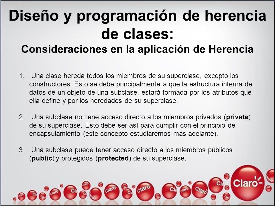 Diseño y programación de herencia de clases: Consideraciones en la aplicación de Herencia