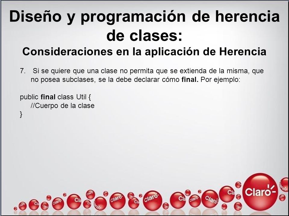 Diseño y programación de herencia de clases: Consideraciones en la aplicación de Herencia