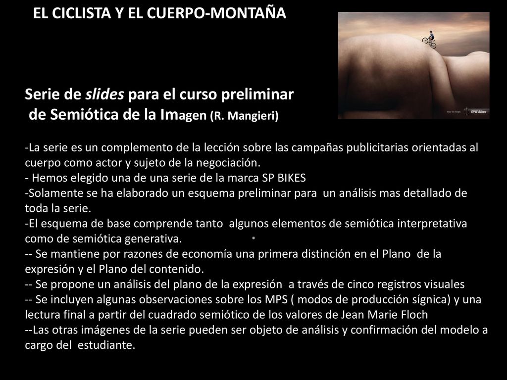 . SEL CICLISTA Y EL CUERPO-MONTAÑA